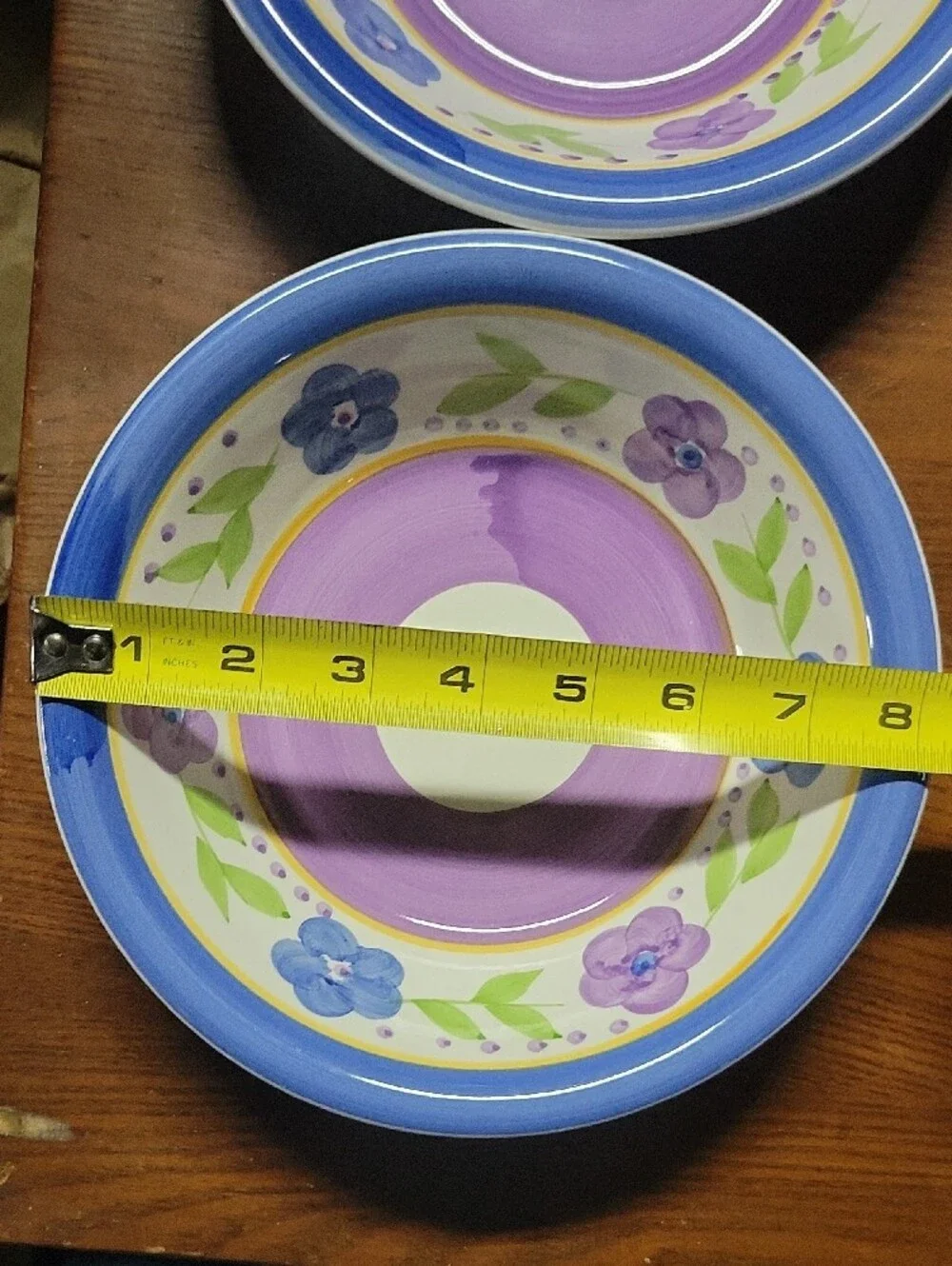 Vintage Gibson Bella Everyday Soup Cereal Bowls Set of 2 Blue Purple Floral